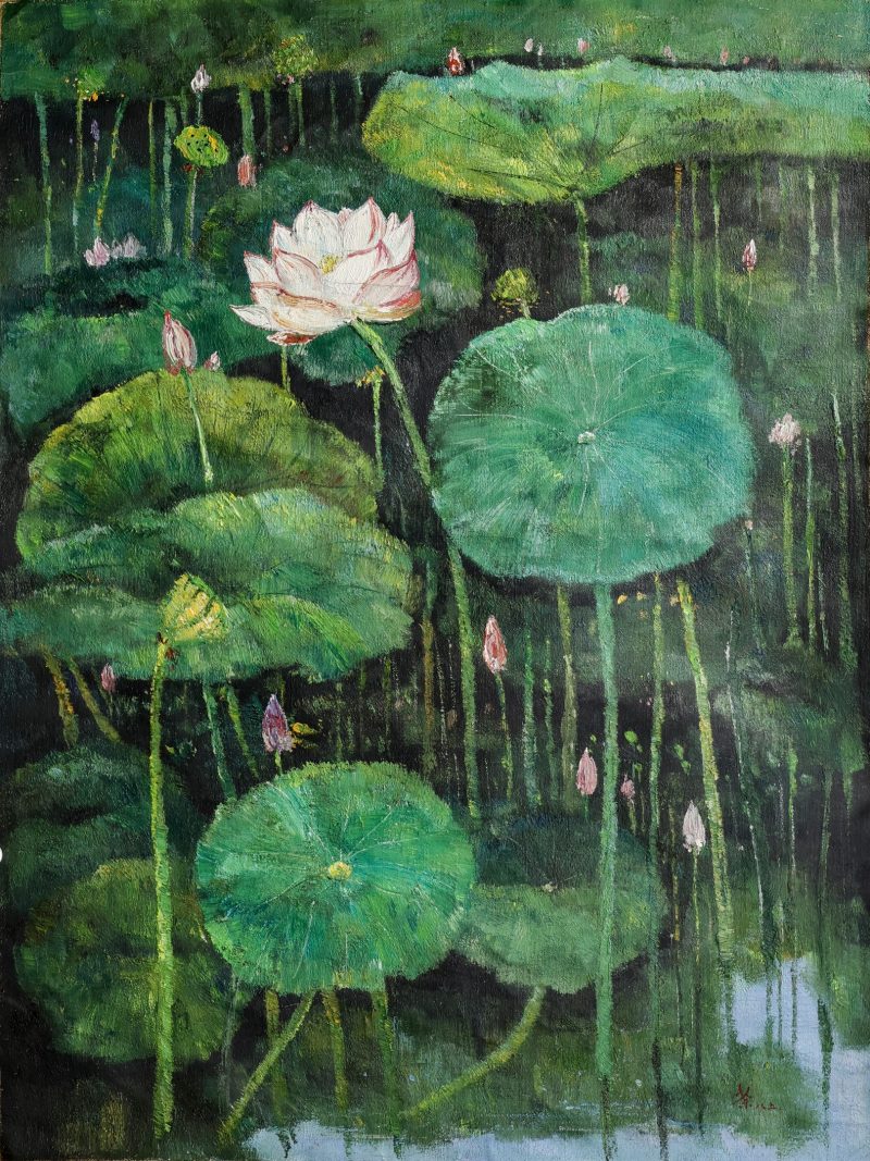 吴冠中《荷莲》